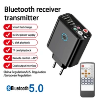 eu us plug wireless adapter bluetooth 5 0 receiver transmitter adapter tfu disk play charge for headphone tv ir app control