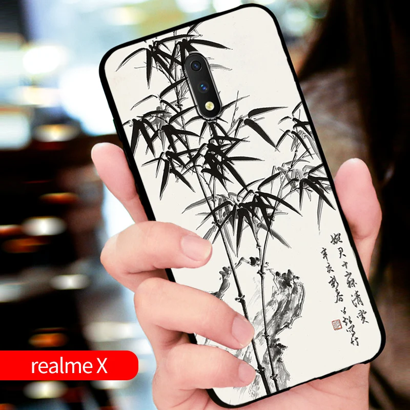 Чехол realmeX с тиснением в винтажном Восточно-Азиатском китайском и японском стиле