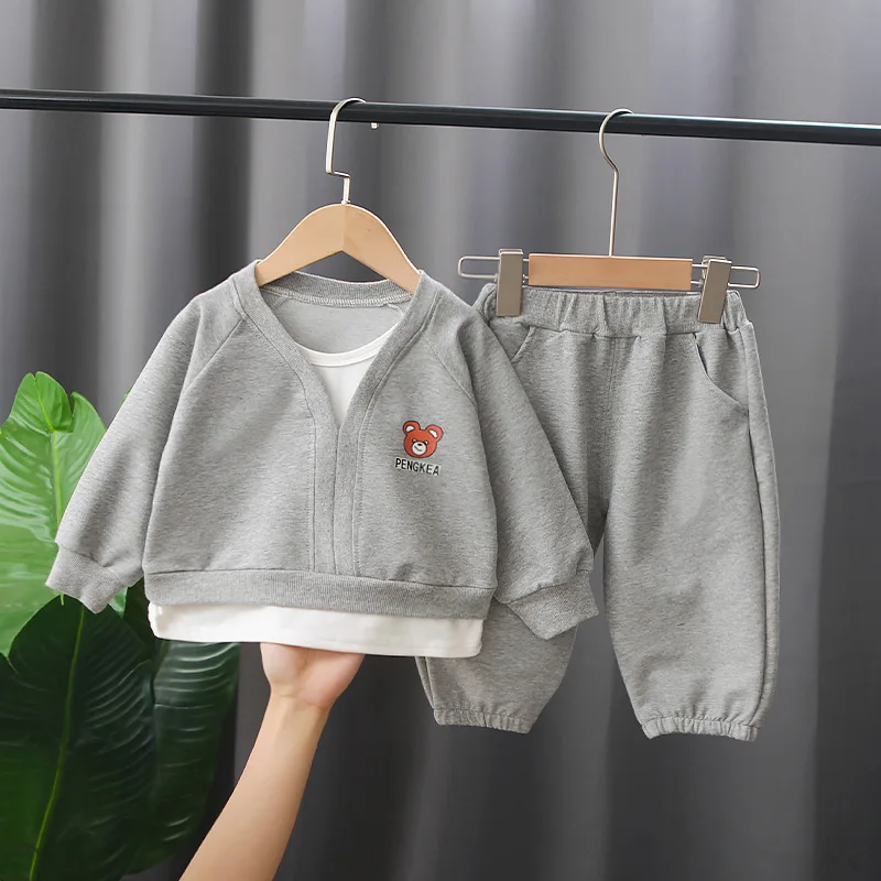 

Baby Girls Clothes Set Fashion Autumn Spring New Toddler Boys Patchwork Coat+Pants Kids Causal Tracksuit Costume