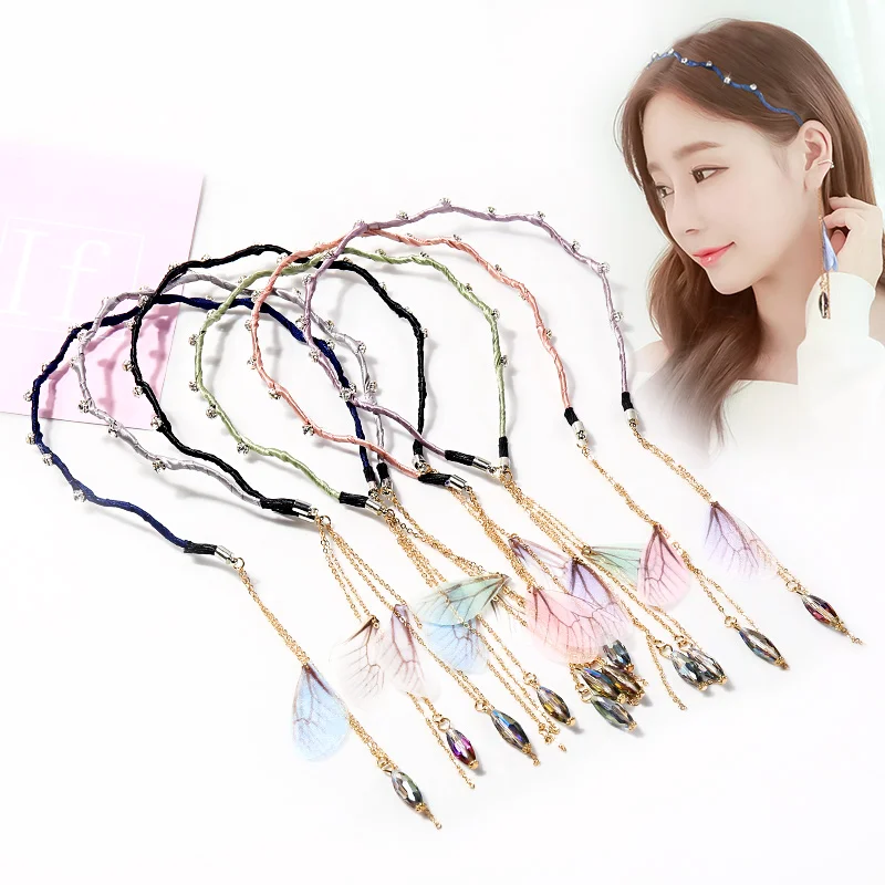 

Обруч для волос Южная Корея элегантные аксессуары для волос тассель кулон псевдо Серьги Симпатичные шпильки простая повязка для головы Пос...