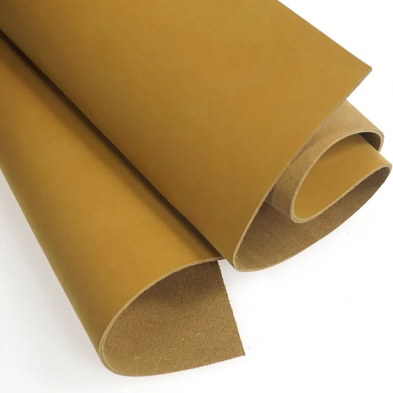 Золотистая натуральная матовая кожа квадратная толщина 2 мм Натуральная Воловья