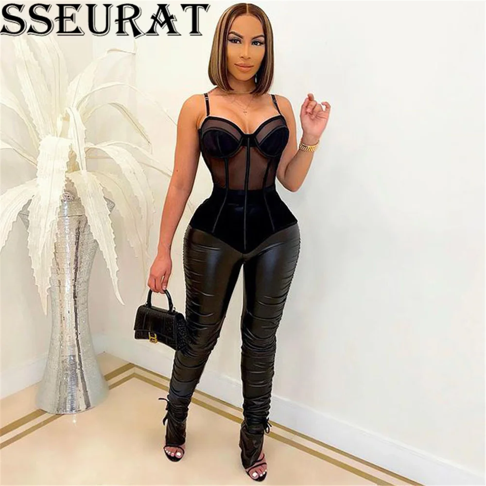 

SSEURAT Sexy Mesh See Through Tube Top Corset Woman Sling Lace Up Club Party Top