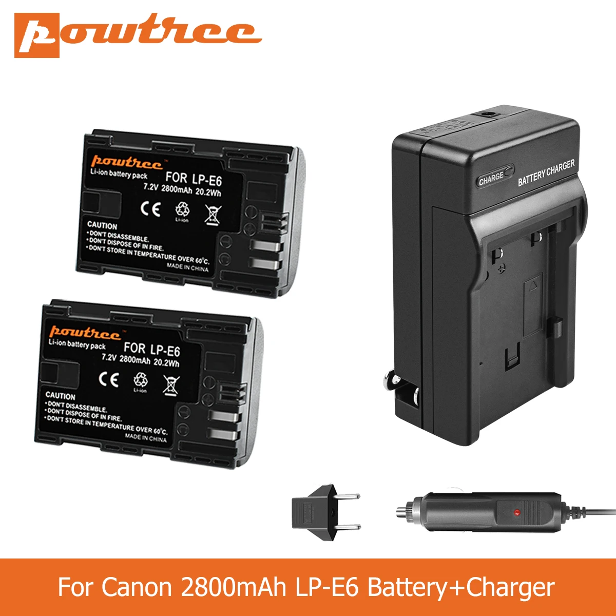 POWTREE 2800 мА/ч LP-E6 LPE6 LP E6 Камера Батарея + Зарядное устройство для Canon 5D Mark II III EOS 6D 7D 60D