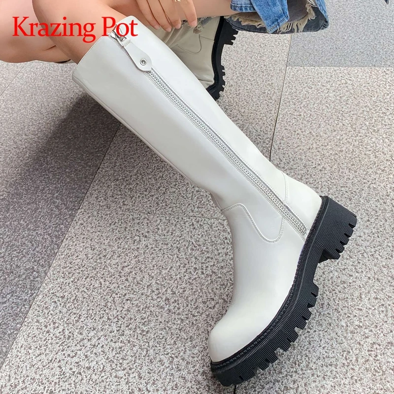 

Ботинки Krazing pot, коллекция 2020 года, лимитированная Настройка, большие размеры, сапоги для верховой езды, из коровьей кожи, с круглым носком, на...