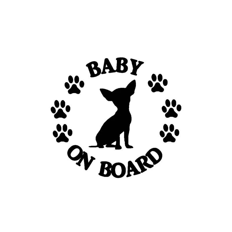 

Personality Lovely Baby on Board Chihuahua Dog Car Sticker Automobiles Motorcycles Exterior Accessories Vinyl Decals