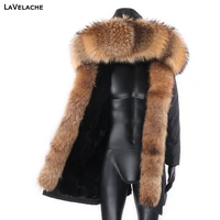 waterproof men parka winter jacket 2021 new fashion warm long rabbit fur coat man parkas natural fox fur outerwear streetwear