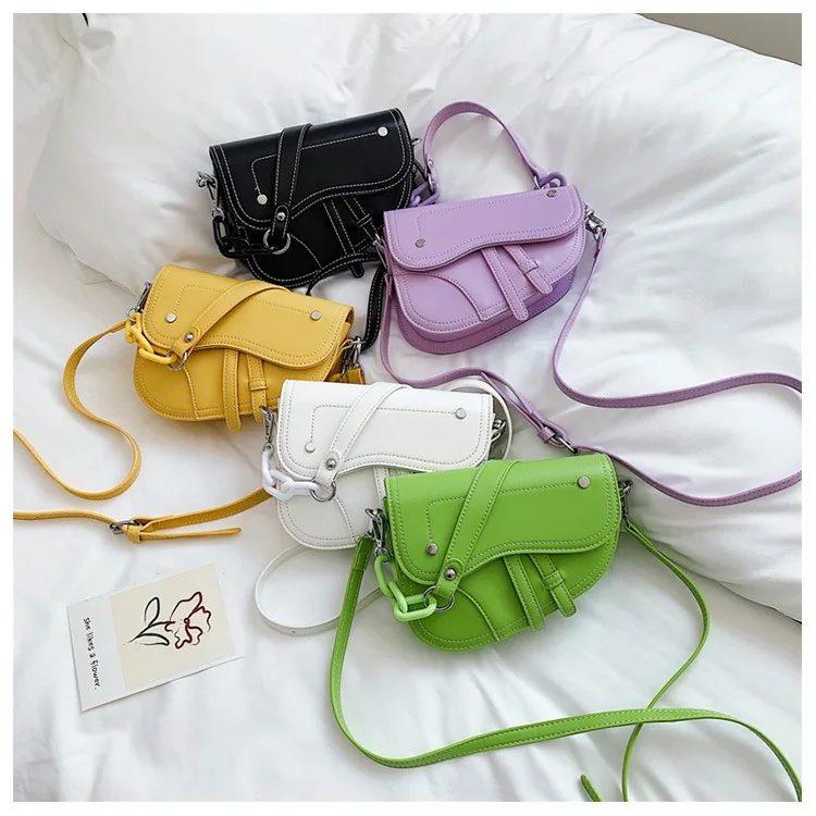 

JONON Small Leather Crossbody Bags For Women 2021 Chain Shoulder Simple Bag Lady Saddle Travel Purses and Handbags Crossbody Bag