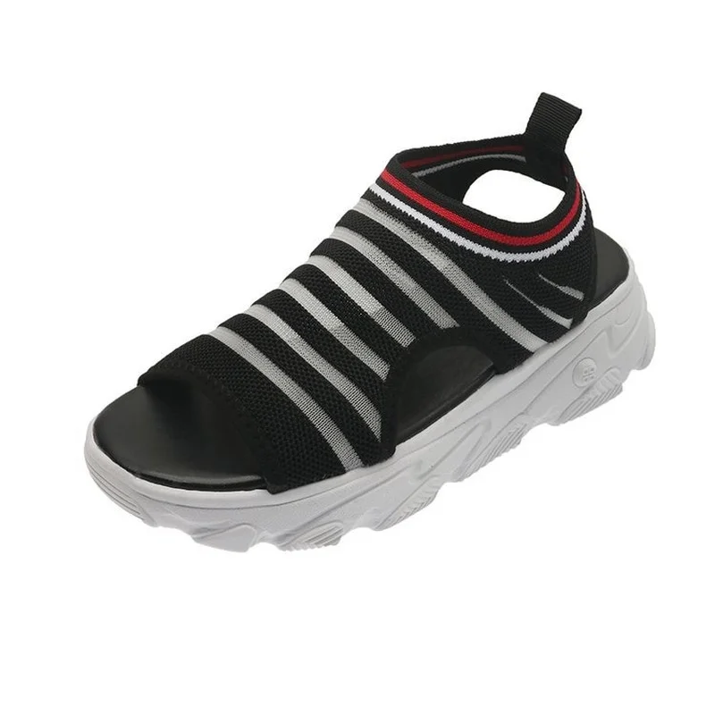 

Sports Ladies Sandals 2021 Summer New Products Casual Fly Weave Breathable Thick-soled Sandals Hollow Fashion Women's Shoes