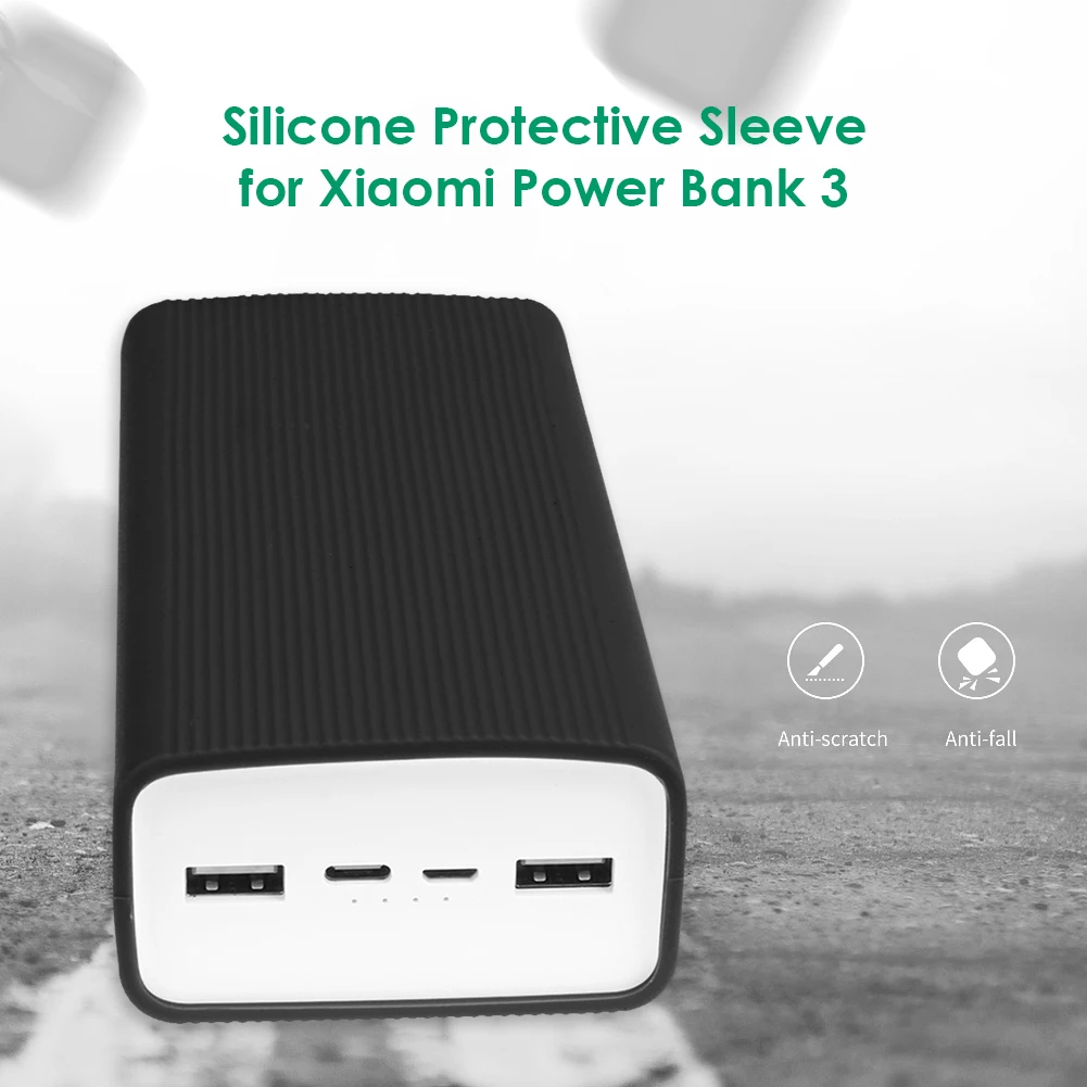 

Чехол для внешнего аккумулятора, силиконовый защитный чехол для Xiaomi Power Bank 3, 30000 мАч, двойной USB-порт, защитный чехол