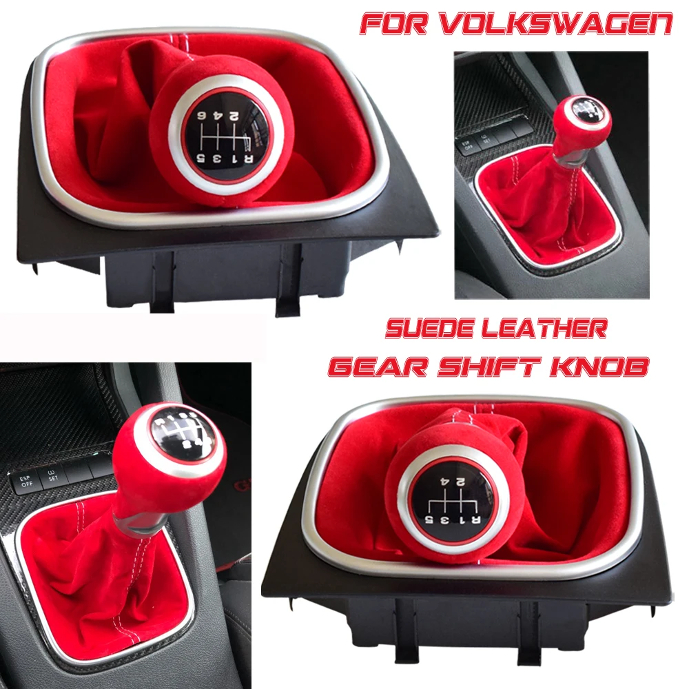 Ручка переключения передач для автомобиля из замши 5/6 скоростей ручная с чехлом