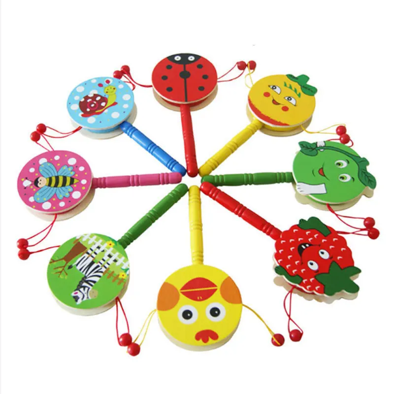 Simingyou Wooden Drums Percussion Infant Kids Music Instruments Toys For Baby 1 Pcs D10-Q-38 Drop Shipping (Random)