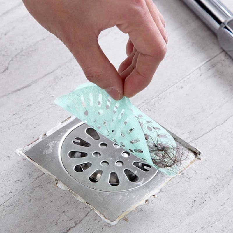 

10pcs Disposable Bathroom Sewer Outfall Sink Drain Hair Strainer Stopper Filter Sticker Kitchen Supplies