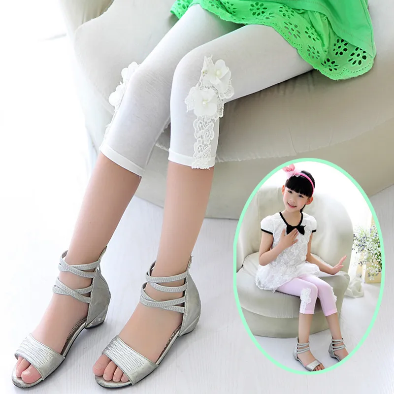 Летние детские леггинсы для девочек от 2 до 6 лет кружевные штаны штаны|leggings for girl