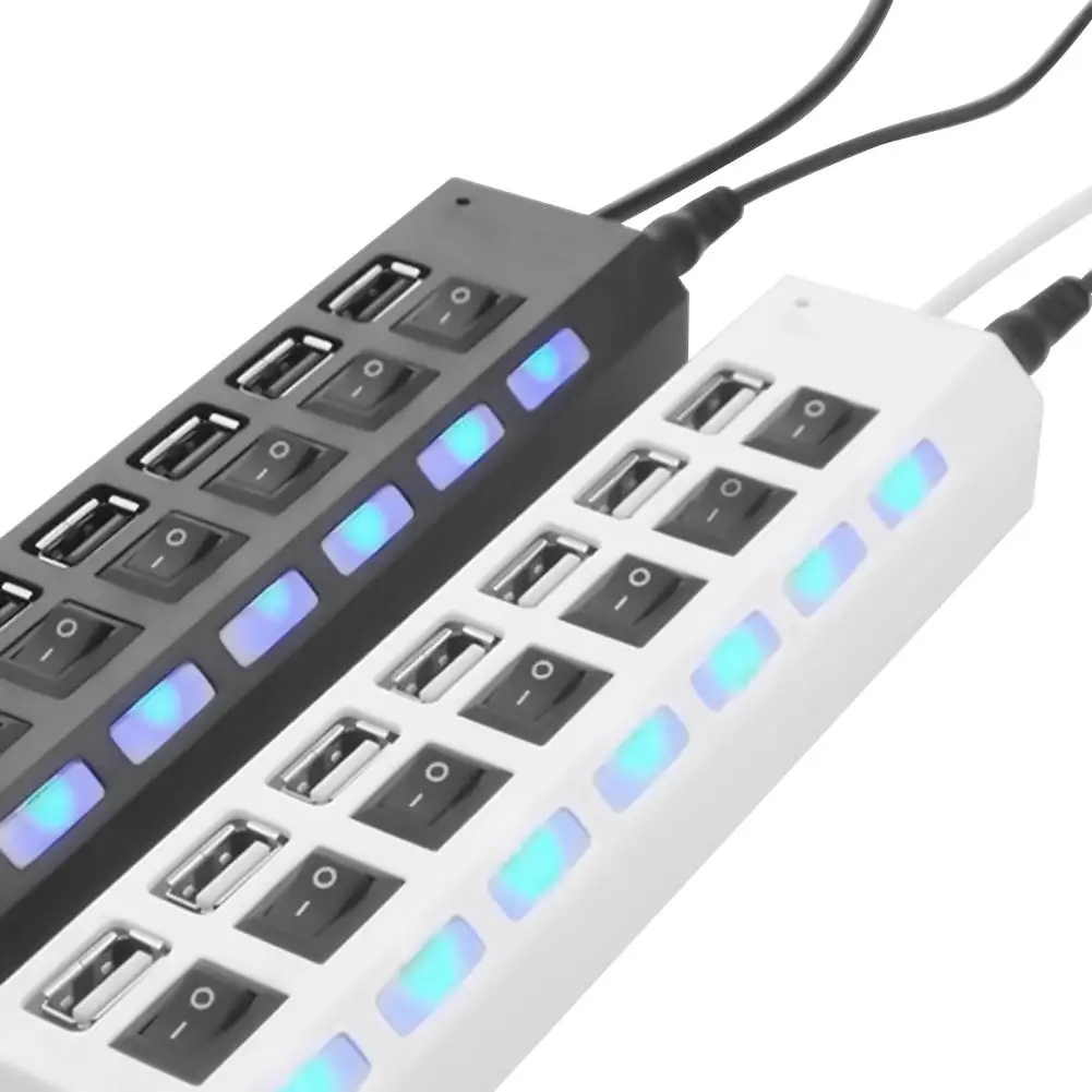 Usb разветвитель концентратор портативный 7 портов usb 2 0 расширительный адаптер