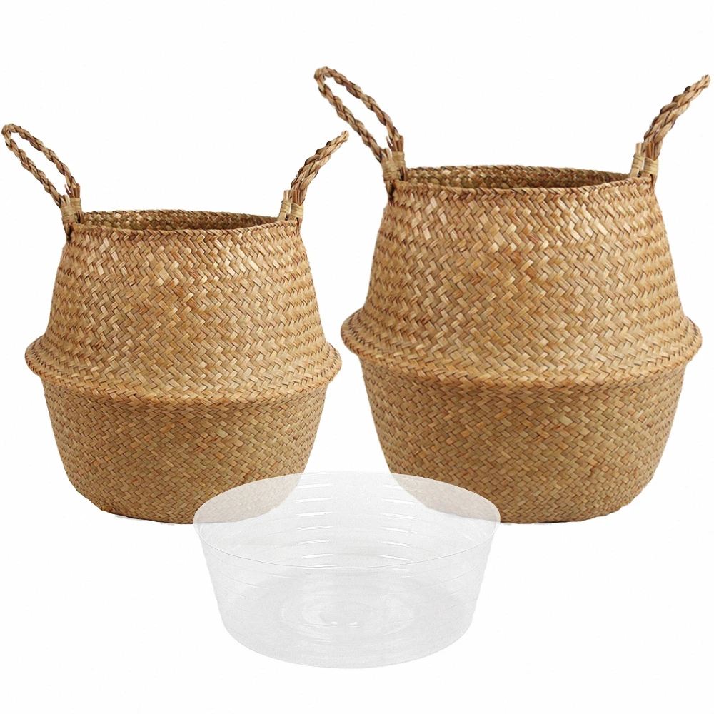 Ротанговая Соломенная Корзина плетеная складная корзина для белья Цветочная