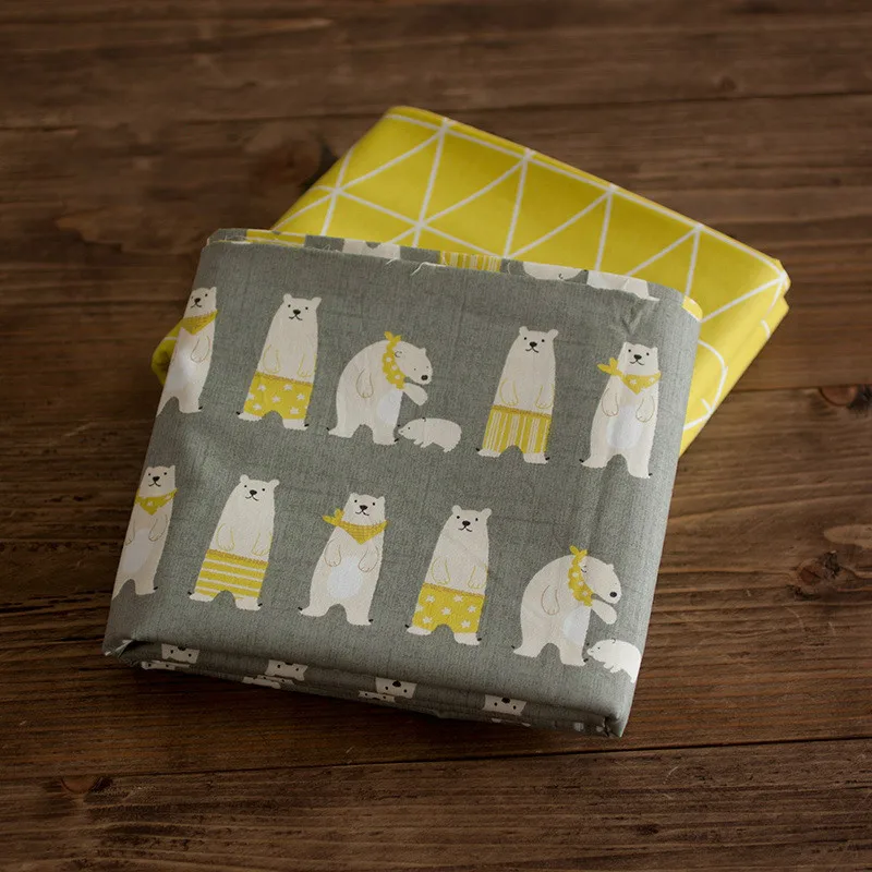 Хлопчатобумажная ткань серия Bear саржевая с принтом для сделай сам пэчворк шитье