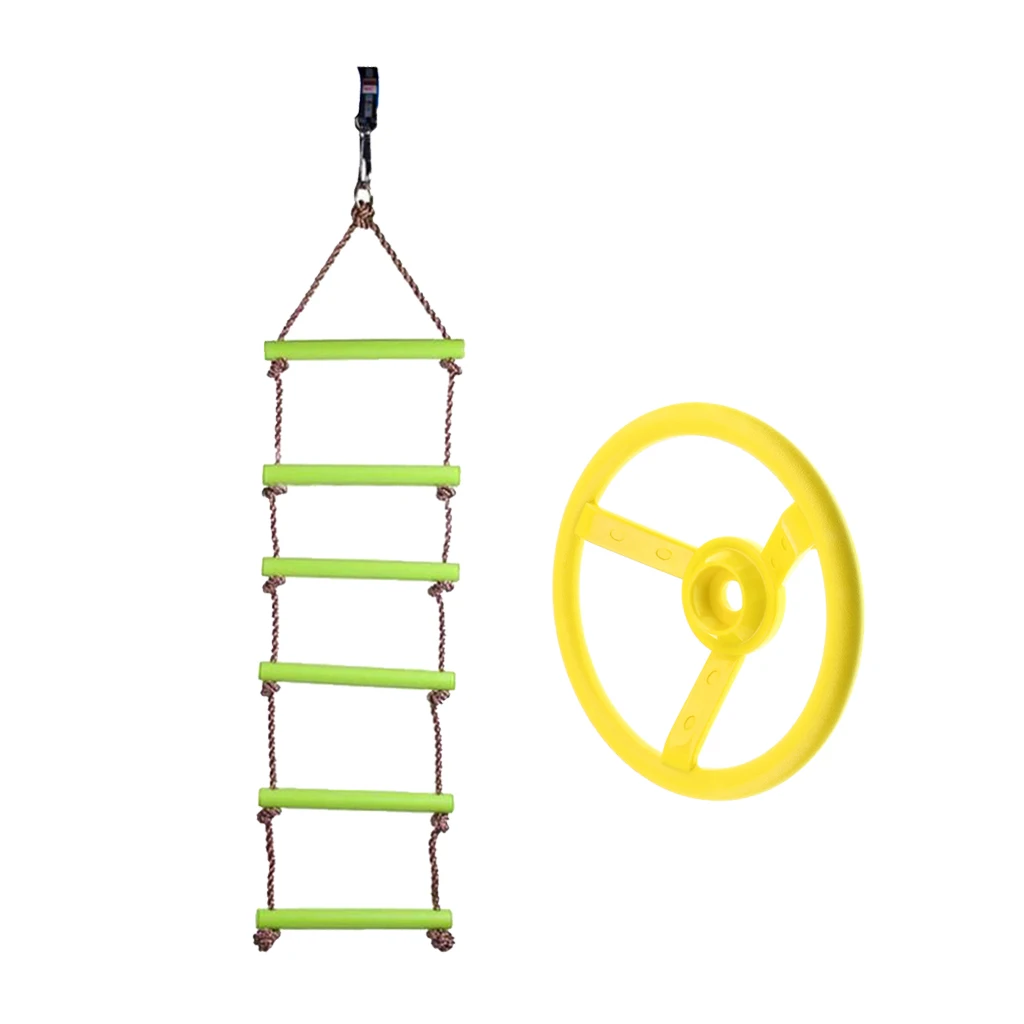 Playhouse 6 Rungs веревка альпинистская лестница + игрушка с рулевым колесом качели