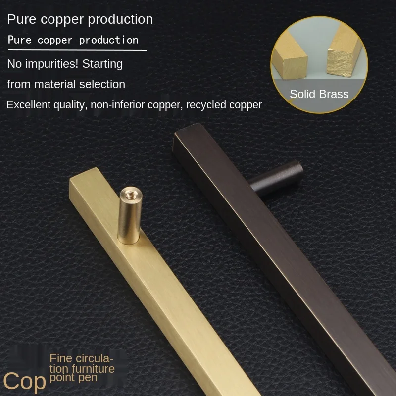 

Brass Furniture Handles Square Golden Doorknob Armoire Long Bar Handles Drawer Knobs Kitchen/Bathroom Cabinet Hardware Pulls