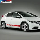 1 комплект гоночных полос для Honda-CIVIC Тип R, автомобильные двусторонние наклейки, спортивные аксессуары для стайлинга, автомобильная дверь, юбка, виниловые наклейки