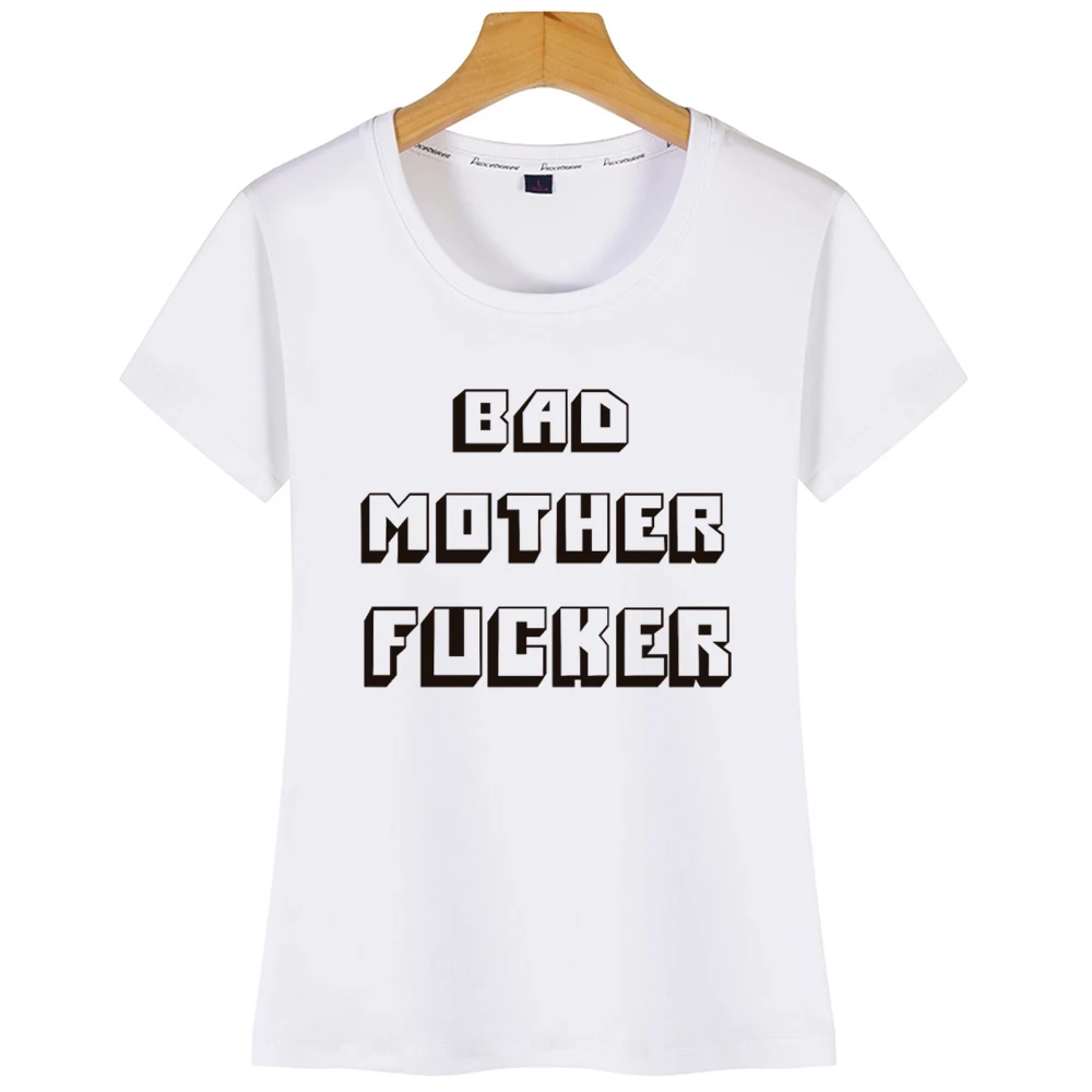 Топы Футболка женская Bad Mother Er Pulp fiction Wallet Kawaii черная футболка с принтом|Футболки| |