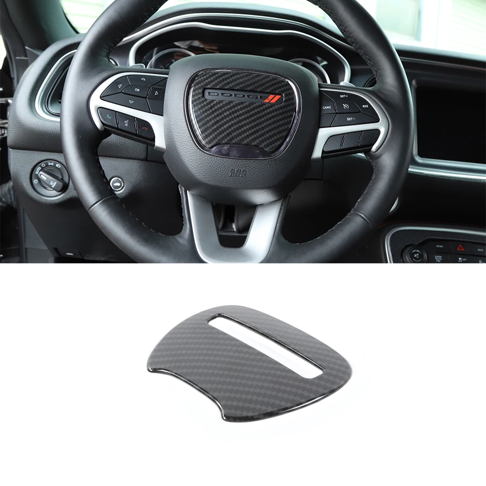 

Для Dodge Challenger 2015 2016 2017 2018 2019 2020 2021 декоративная крышка рулевого колеса отделка автомобильные аксессуары ABS углеродное волокно