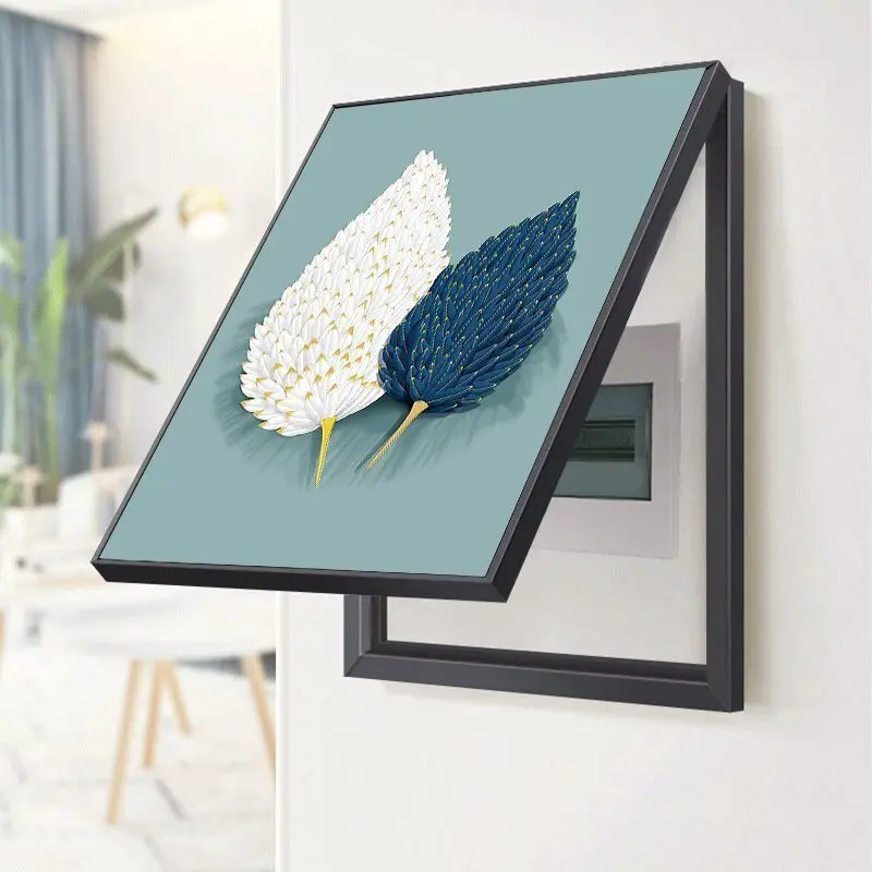 Вертикальный современный фотобокс с подсветкой абстрактное перо без отверстий