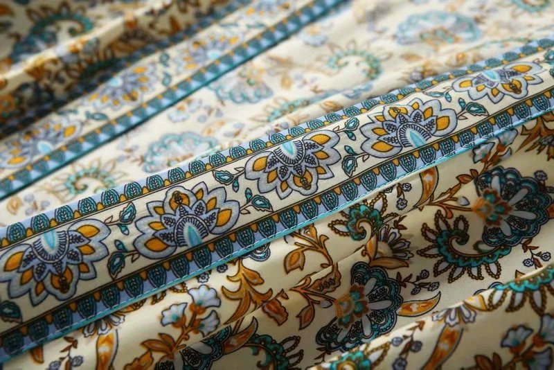 Винтажное шикарное женское Цветочное платье с рукавом «летучая мышь», Пляжное богемное платье-кимоно, Дамское Платье с v-образным вырезом и кисточками, летнее платье в стиле бохо, vestidos