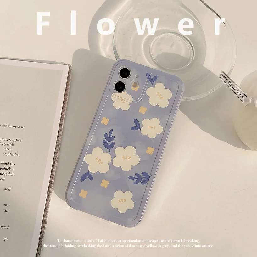

Ins wind flower Apple mobile phone case iphone12 all inclusive 11promax soft cover 8 suitable for Huawei color drawing XS