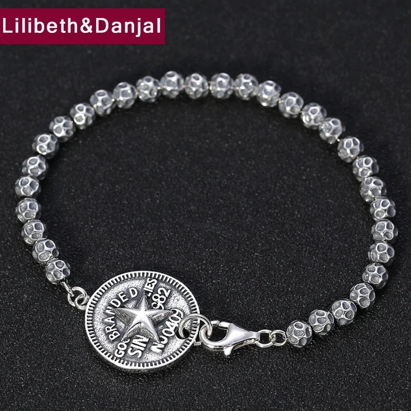 Женский браслет-обруч для мужчин 100% Настоящее серебро 925 Креативный дизайн буквы