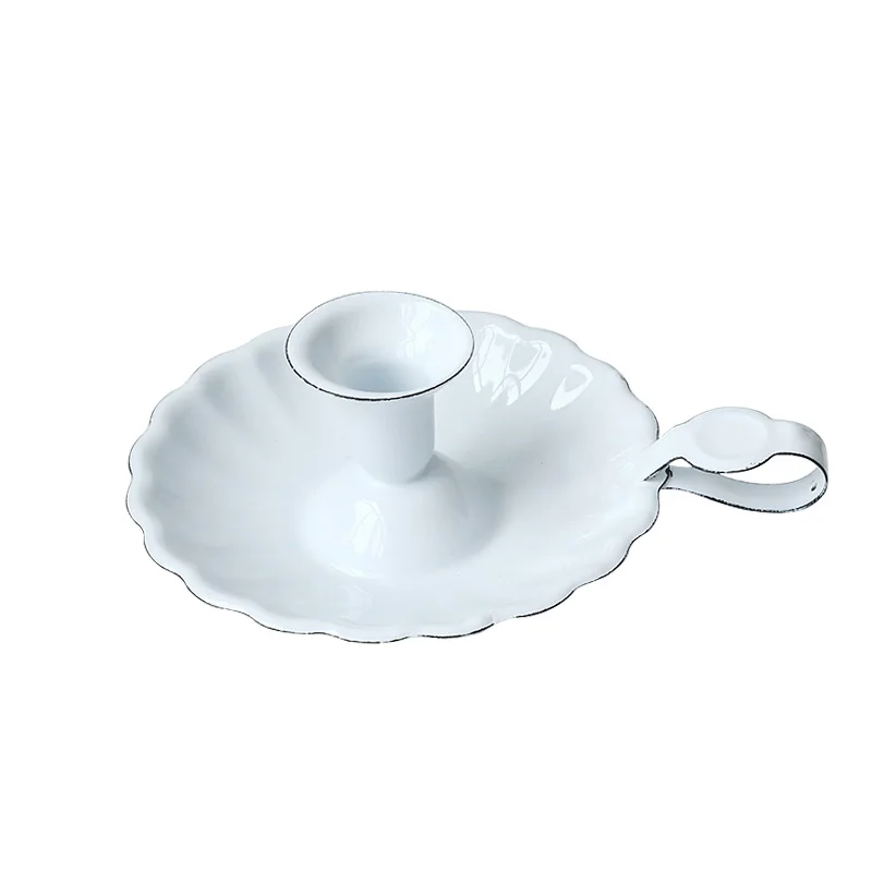 Круглый Европейский подсвечник белая пластина сад старинный держатель для