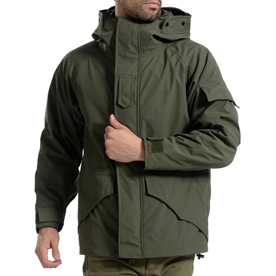 

G8 Men Hiking Jackets Camouflage Thermal Thick Coat + Liner Parka Military Tactical Hooded 2in1 Jacket Waterproof Outwear Winter