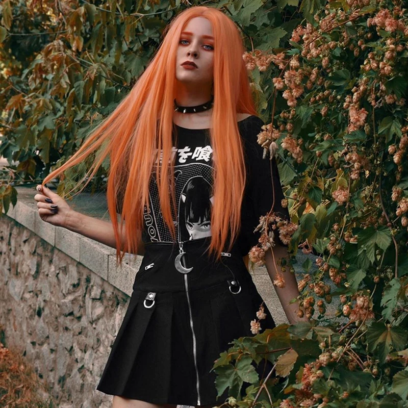 InsGoth Harajuku Свободные Длинные футболки женские Готический уличный сверхразмерный Черный футболки Гранж Печатные Модные женские винтажные Топы