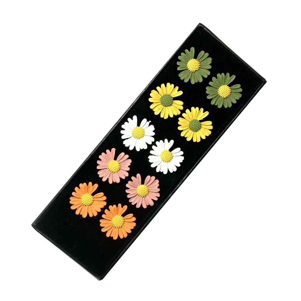 ASHMITA 5 цветов глина милые серьги ромашки шпильки для женщин и девочек ellis perennis