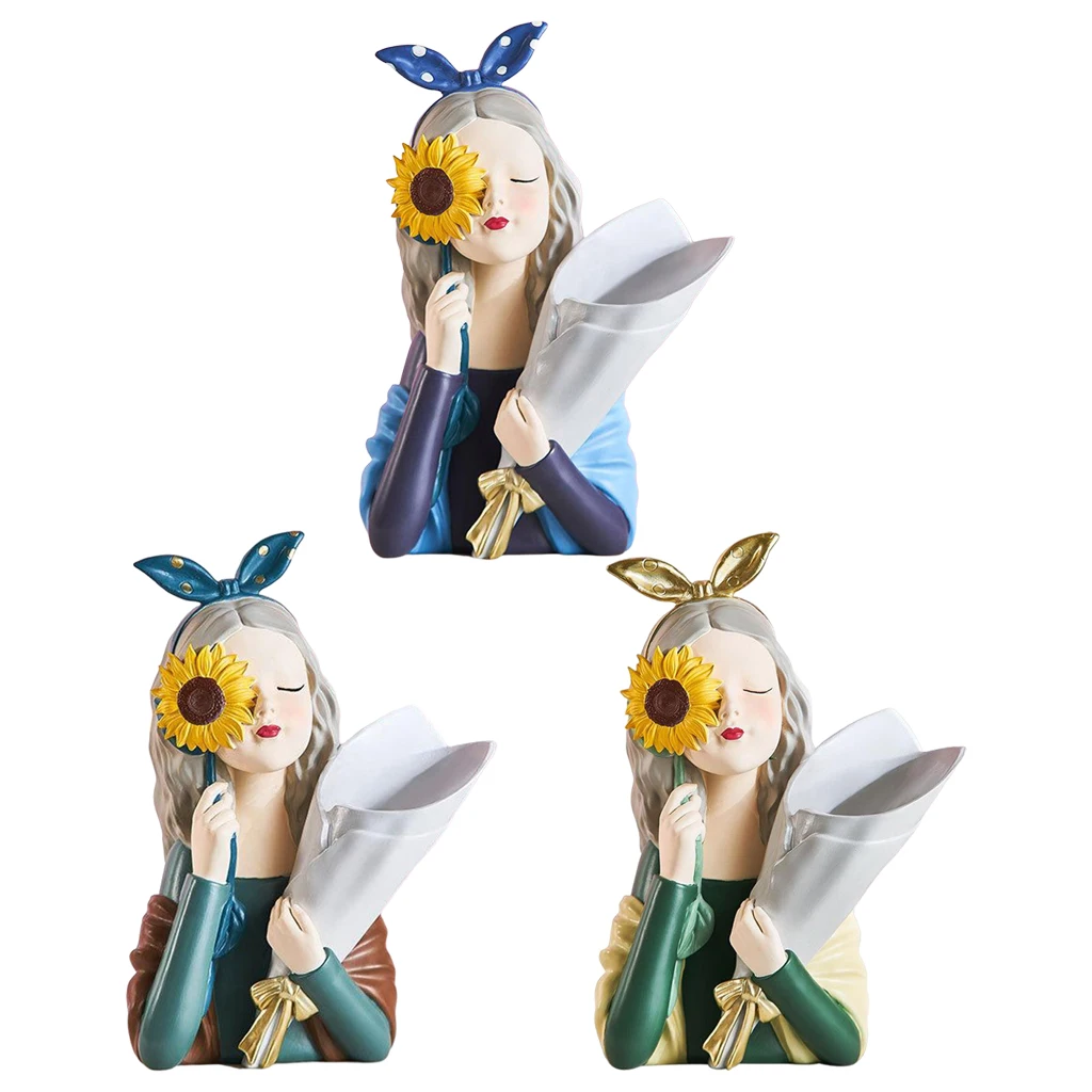 Шикарная девушка сухая Цветочная ваза искусство ремесло Смола бар Настольный