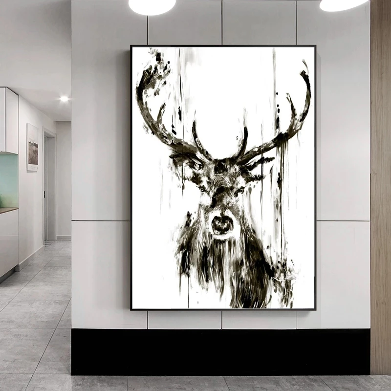 

Modern Abstract Animal Deer Canvas Painting Posters and Prints Cuadros Wall for Living Room Decorative Art Photos