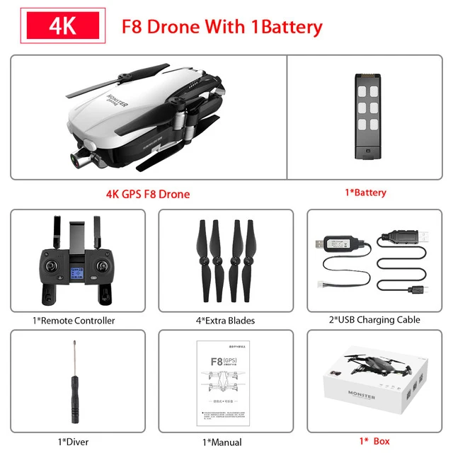 4K With Box F8 gps Дрон Профессиональный 4K камера с двухосевой анти-встряхивание самостабилизирующийся Gimbal RC бесщеточный вертолет Квадрокоптер VS ZENK1 - Цвет: 4K With Box