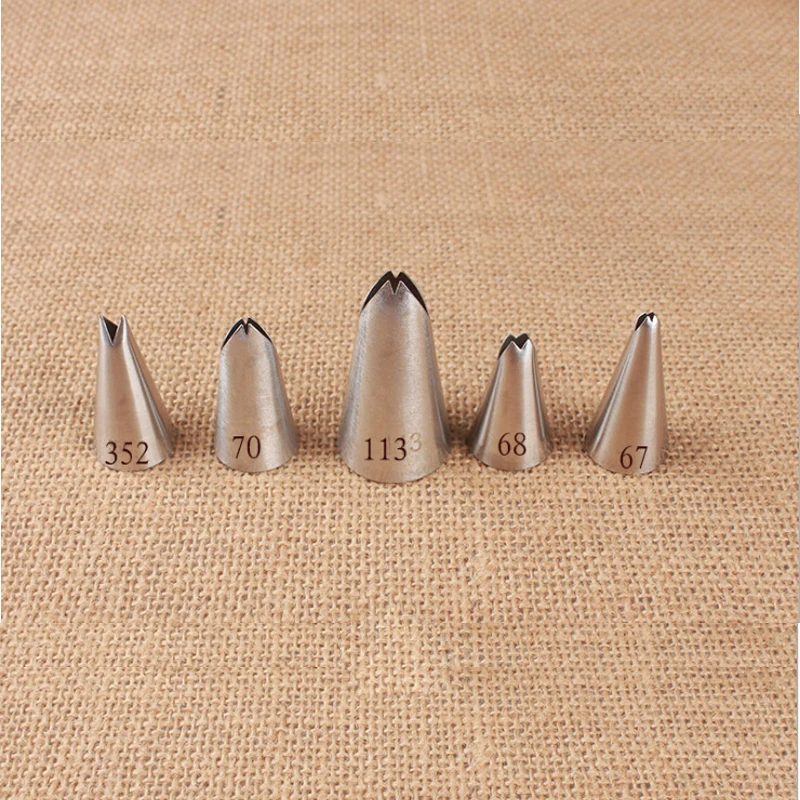 5 шт./компл. лист наконечник Трубопроводы Насадка для пирожных Нержавеющая сталь