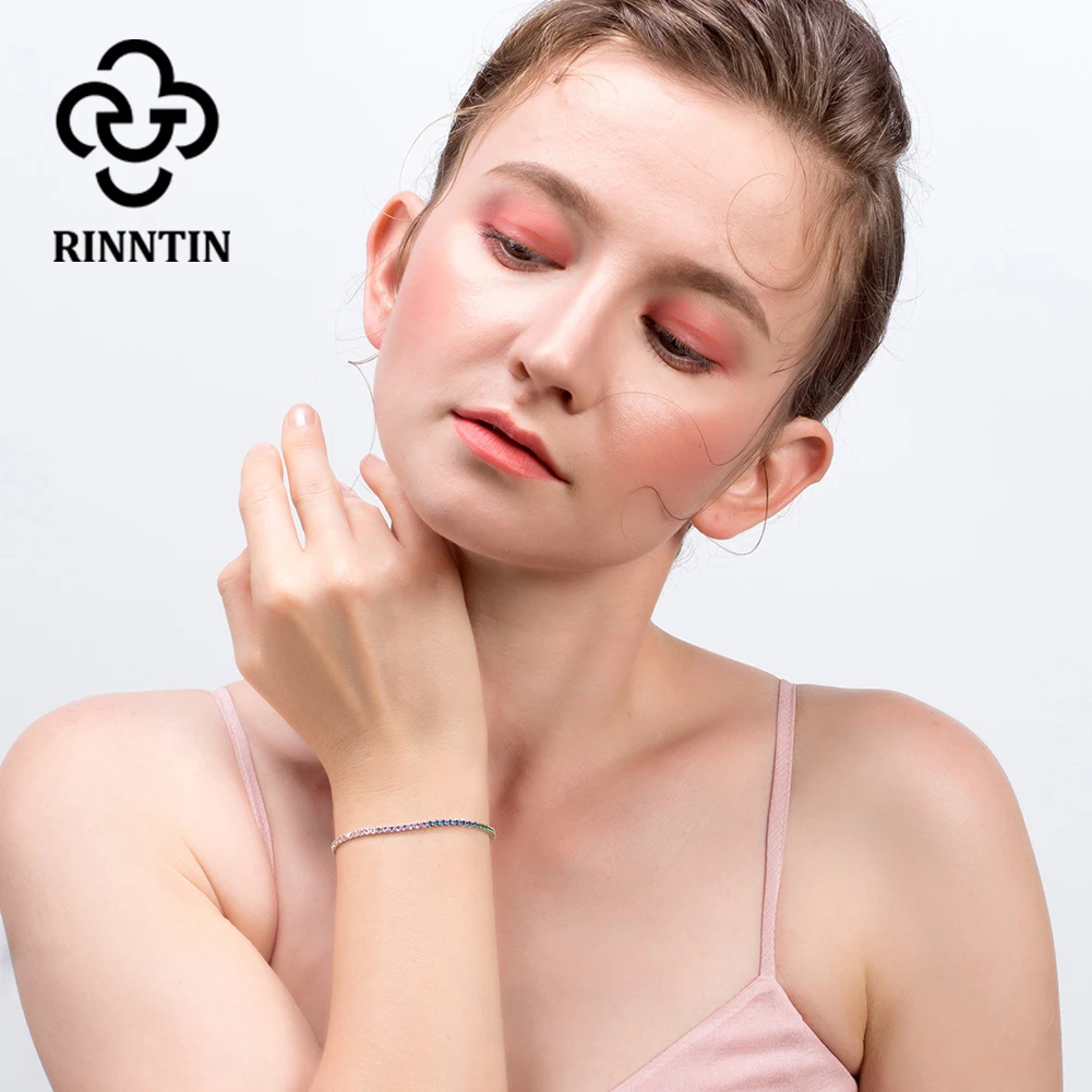 Женский браслет из серебра 100% пробы с фианитом|Гибкие и жесткие браслеты| |