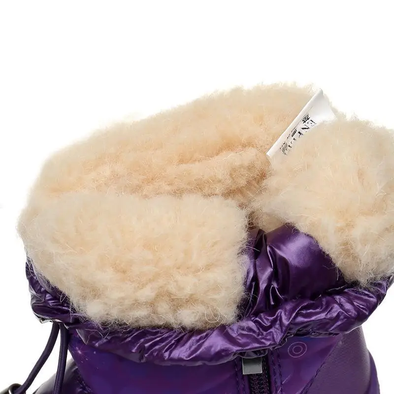 Зимняя обувь для девочек русские зимние ботинки детские фиолетовые высокие