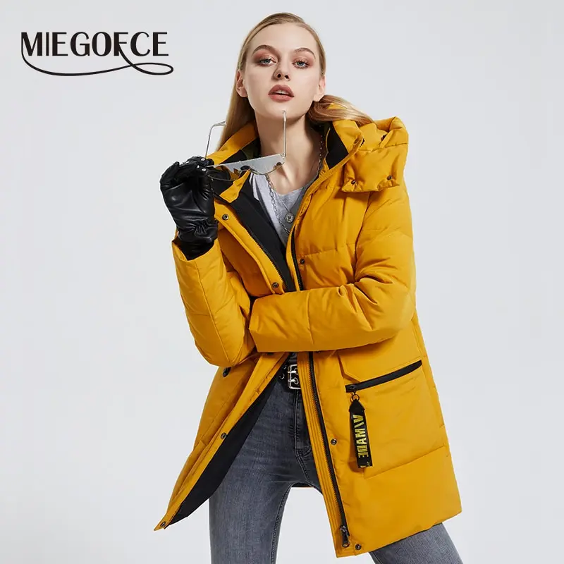 

MIEGOFCE 2021 Зимняя новое женское хлопковое пальто трикотажное декольте высококачественные детали женское пальто пальто из парки Зимние пальто...