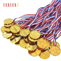 50 pcs gold plastic winners medals sports day party bag prize awards toys for kids party fun supplies reward outdoor games toys