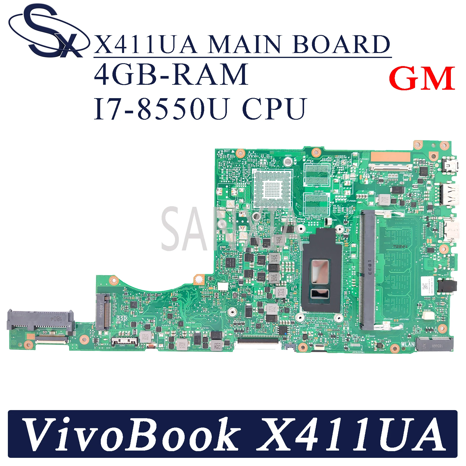 

KEFU X411UA Laptop motherboard for ASUS VivoBook-14 X411UA X411UQ X411UN X411U S4200UQ S4200U original mainboard I7-8550U GM
