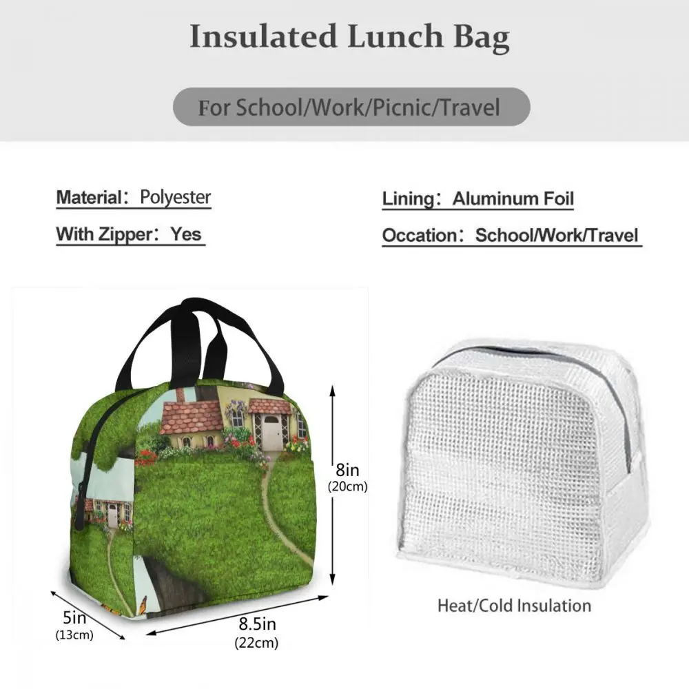 

Road To House On The Tree Cooler Bag Portable Zipper Thermal Lunch Bag Convenient Lunch Box Tote Food Bag