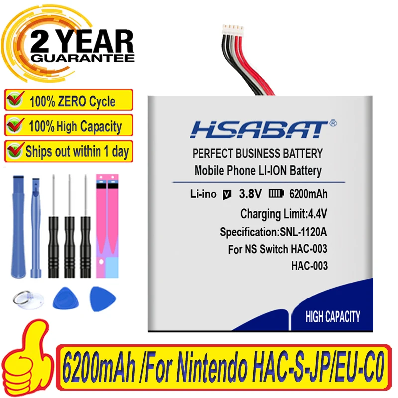 

100% Original HSABAT 6200mAh HAC-003 Battery For Nintend Nintendo HAC-S-JP/EU-C0, Switch Console HAC-001