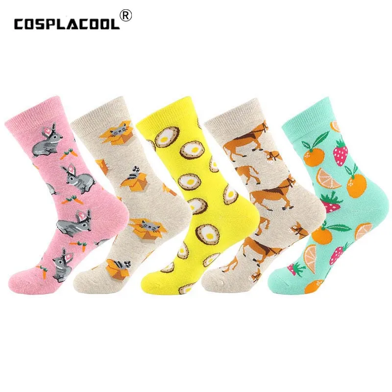 [COSPLACOOL] оригинальные дизайнерские милые носки с животными коровой Кроликом едой