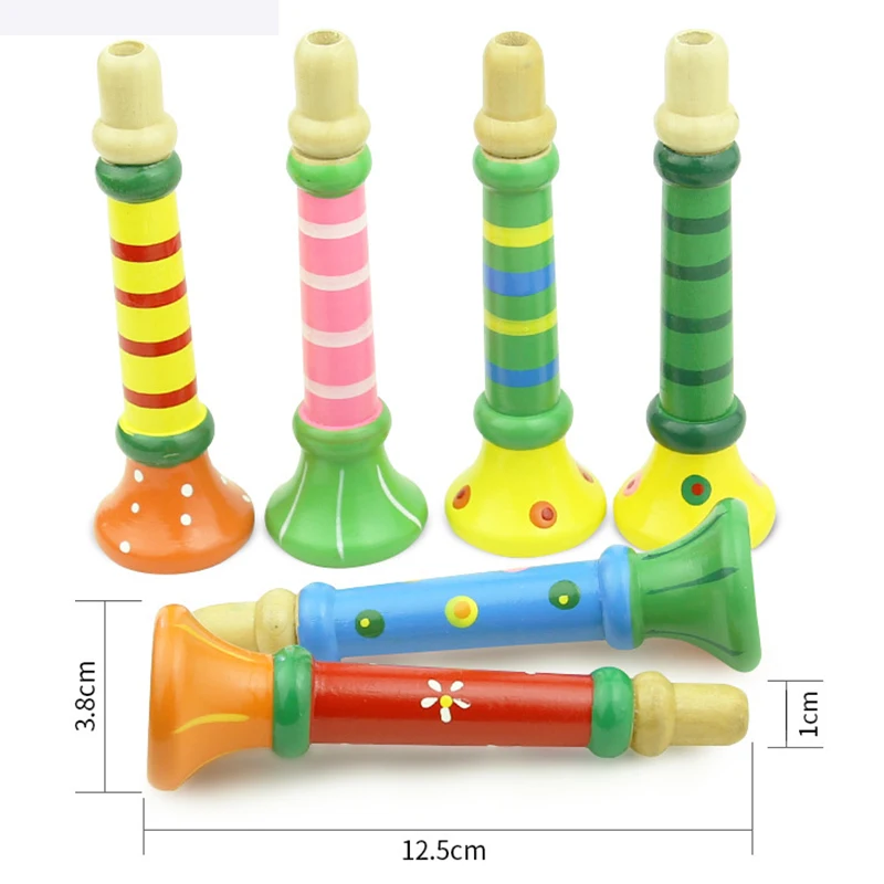 Детские деревянные музыкальные инструменты небольшие колонки цветные трубы