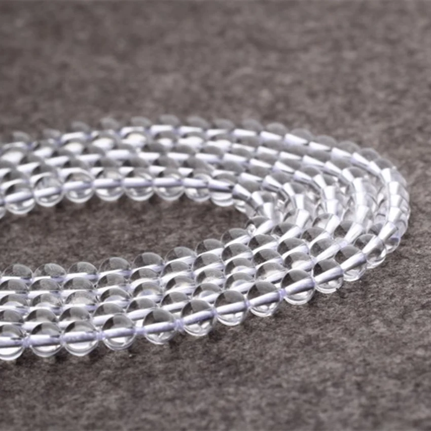 Белые Хрустальные шарики B256 круглые стеклянные прозрачные бусины россыпью для