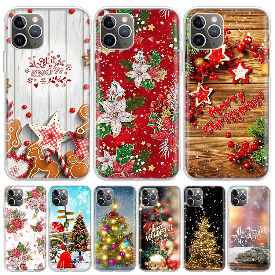 

Merry Christmas Tree Phone Case For iPhone 13 Pro Max 11 12 Pro XS MAX X XR 7 8 6 6S Plus SE 2020 Cover Coque Funda Capa