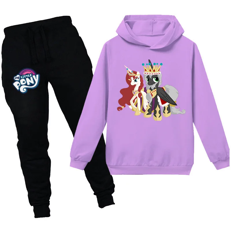 Хлопковые Толстовки My Little Pony Детские свитшоты модная детская одежда с капюшоном