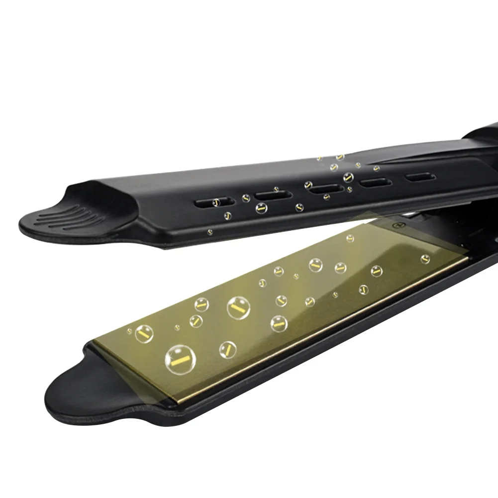 

Hair Straightener Portable Wet Dry Easy Apply Instant Heating Steam Home Salon Wide Panel Temperature Adjustment Electric